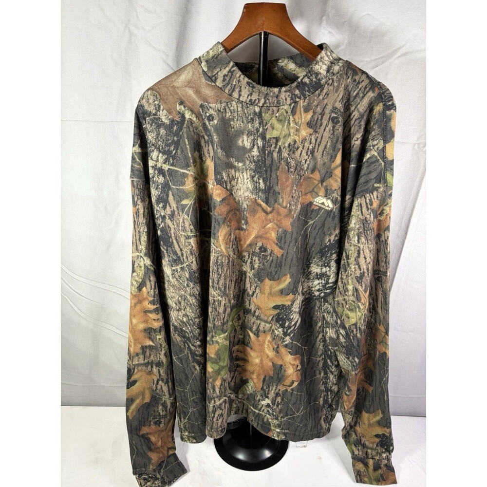 Medalist Sz 3XL Mens Camouflage Long Sleeve Pullover Shirt Mock Neck, Very Nice
